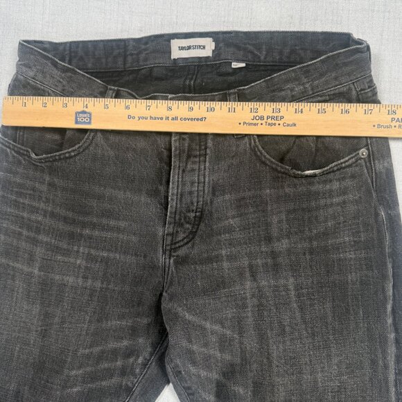 Taylor Stitch Slim Fit Jeans Washed Black Button Fly Medium Rise Denim Size 33 - Picture 5 of 9